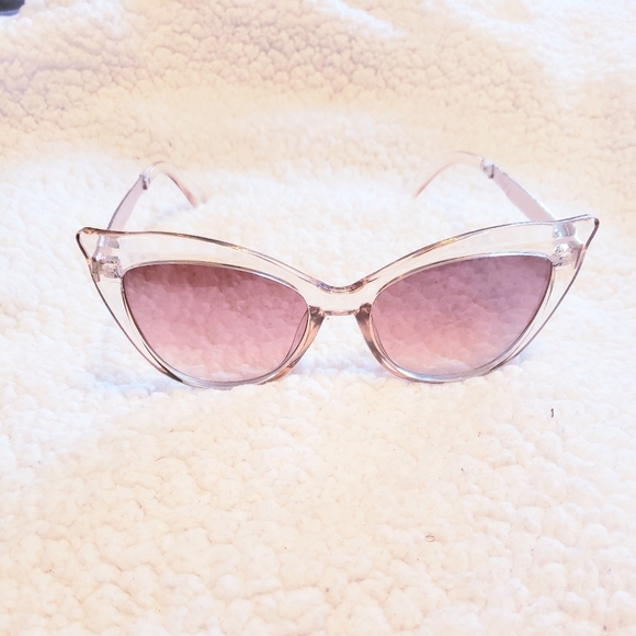 Accessories - Clear Cat Eye Sunglasses with Gold Earpieces